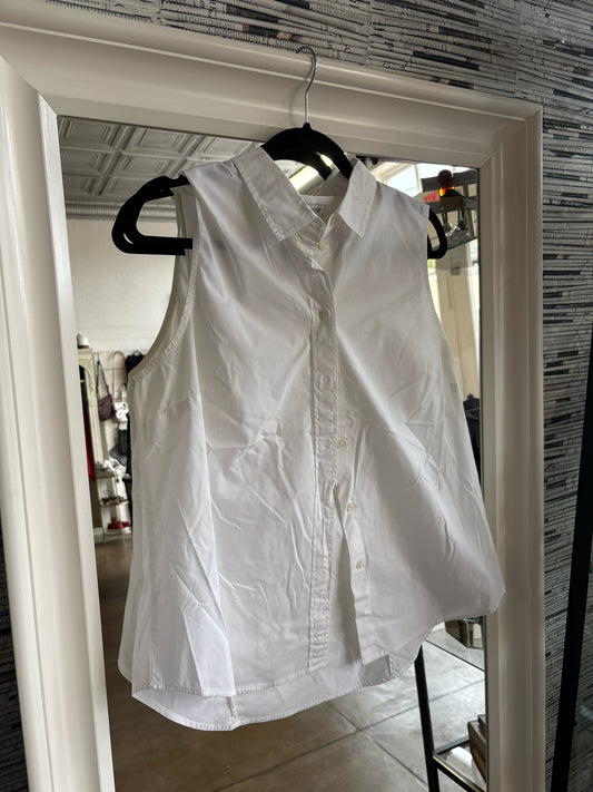 j crew Size L White Sleeveless Top
