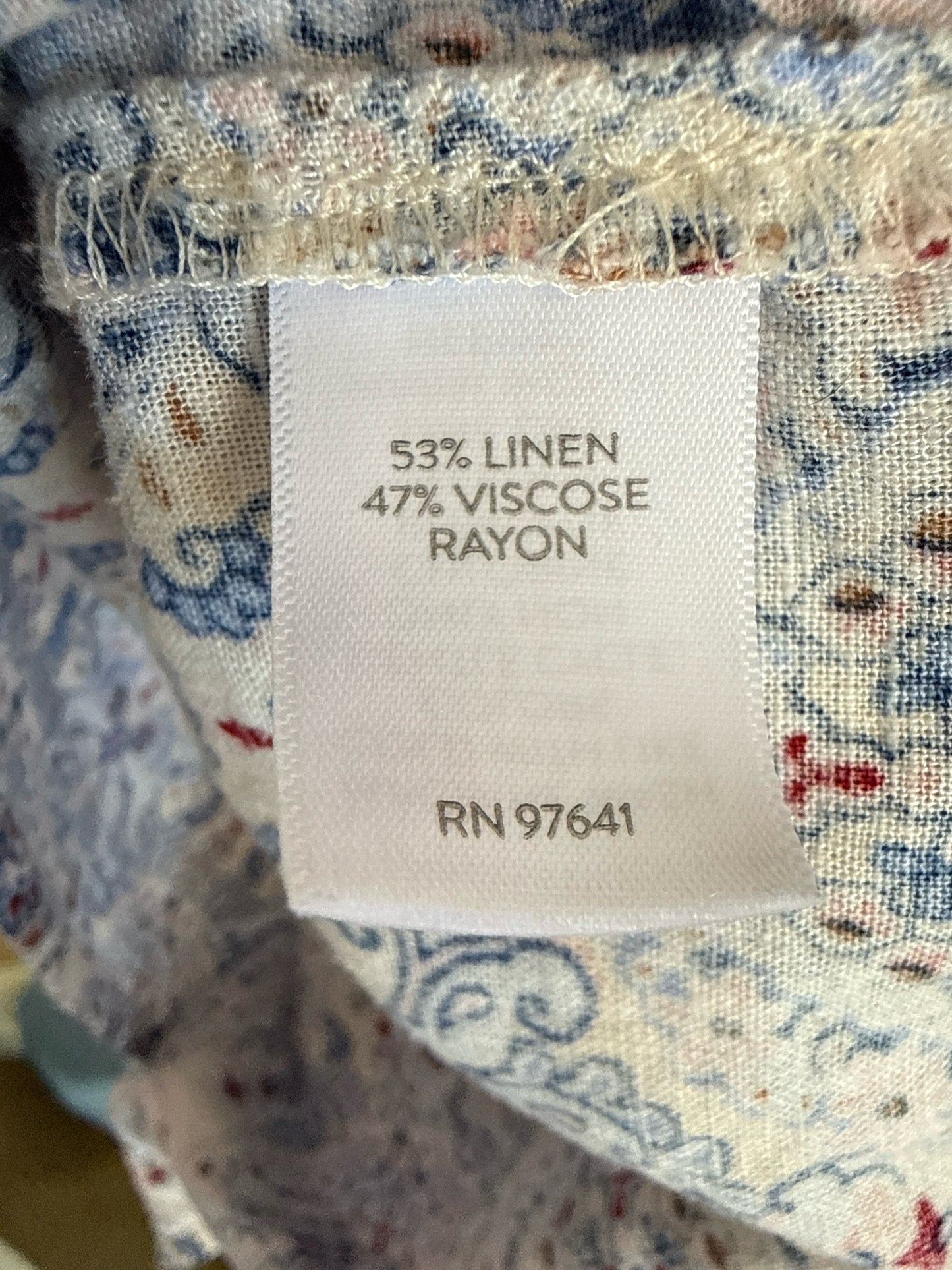 J Jill Size LP Cream/Blue Top