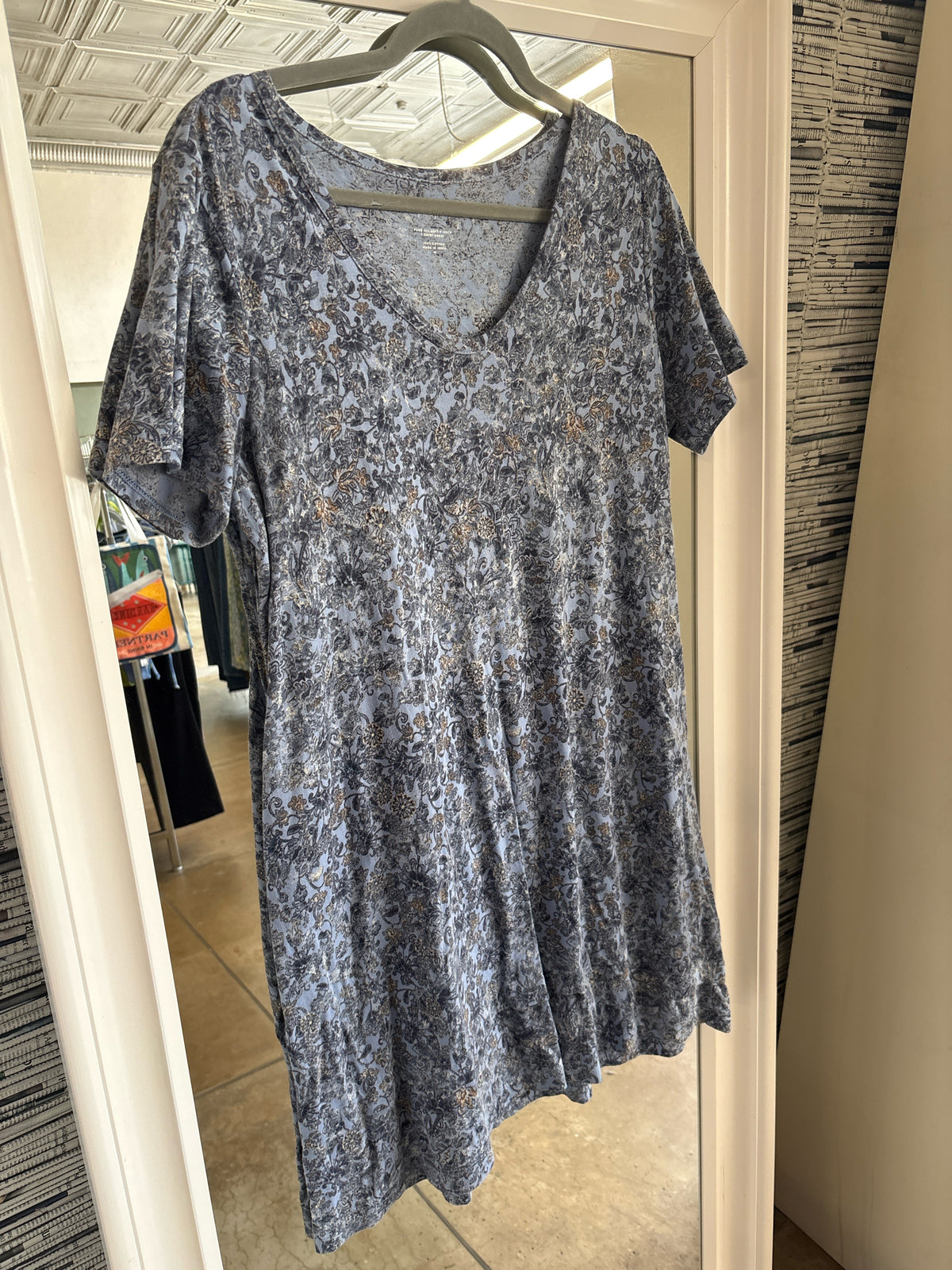 pure jill Size M Blue Floral Dress