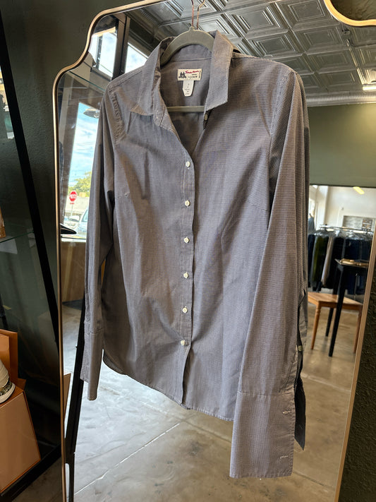 J. CREW Size 8 Black & White Checkered Top