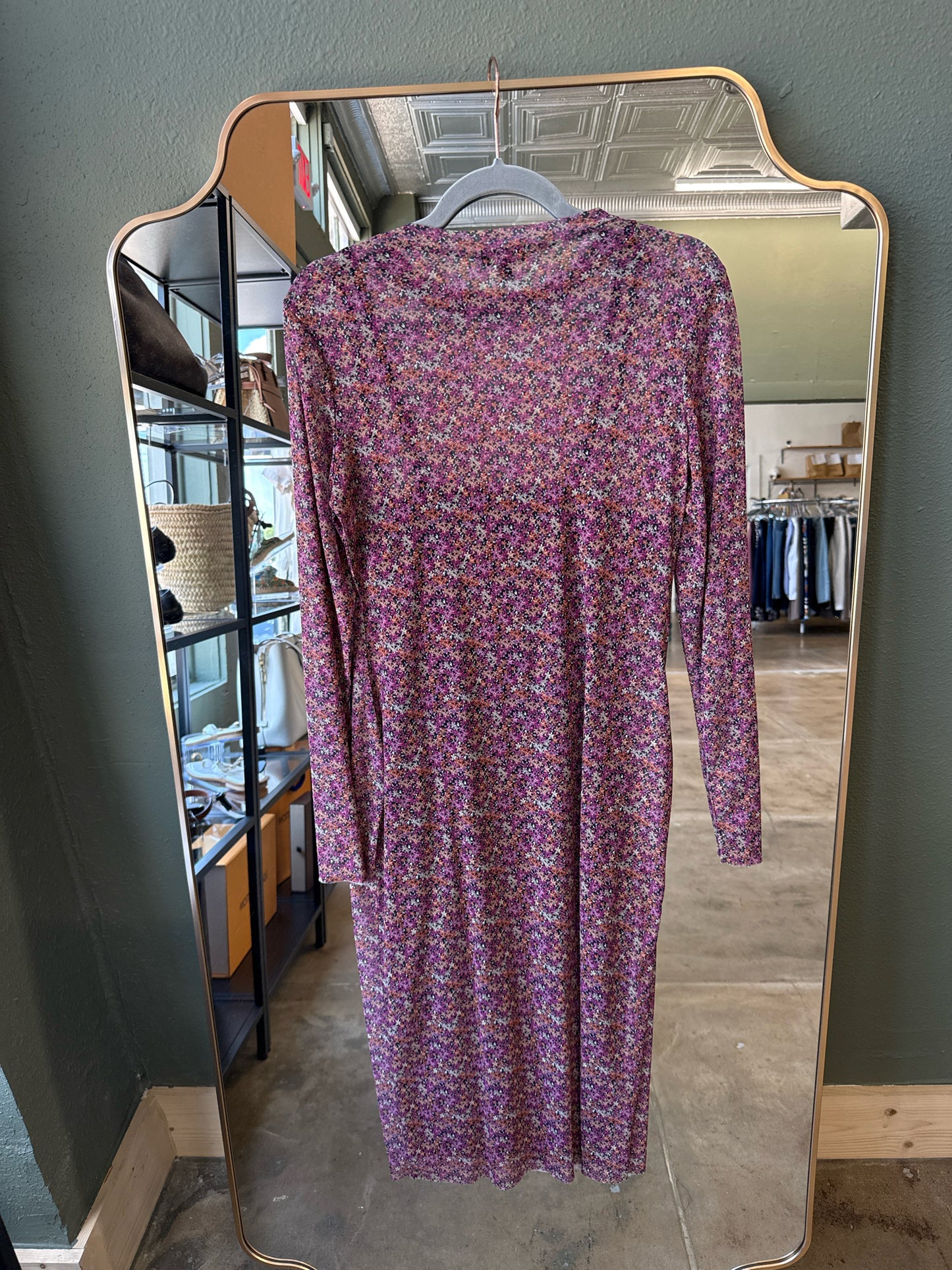 AFRM Size L Purple/Multi Floral Dress