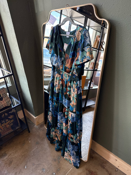 nicole Miller Size XL Teal/Blue Dress