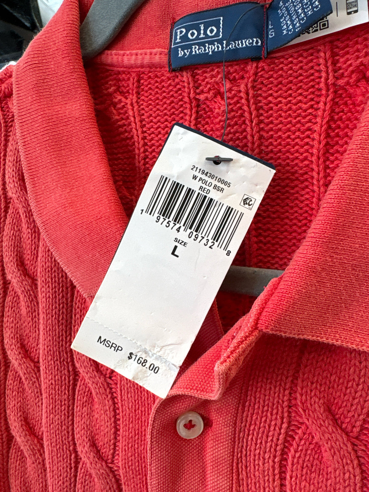 Polo Ralph Lauren Size L Coral Knit Top
