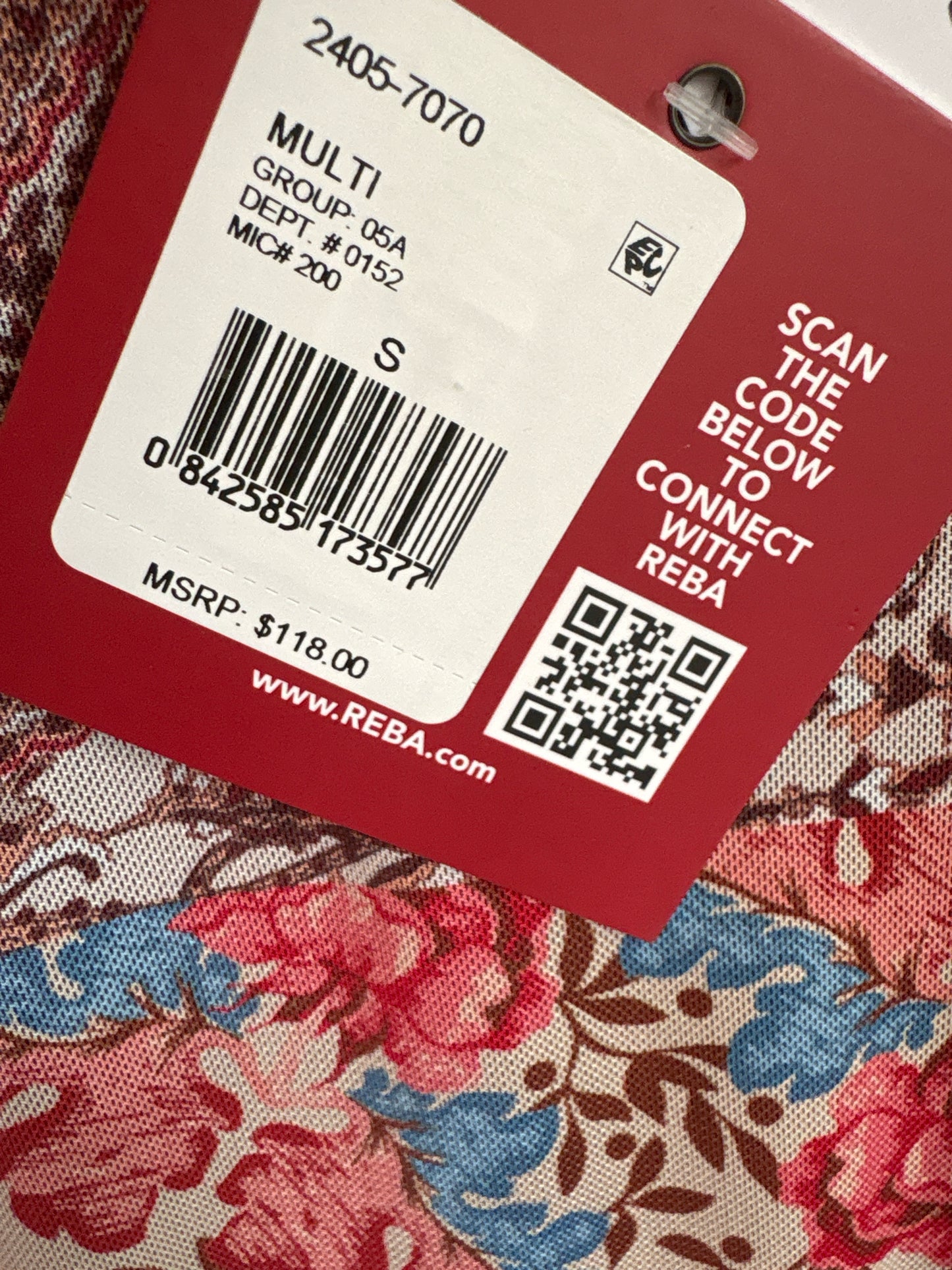 reba Size S multi Paisley Dress