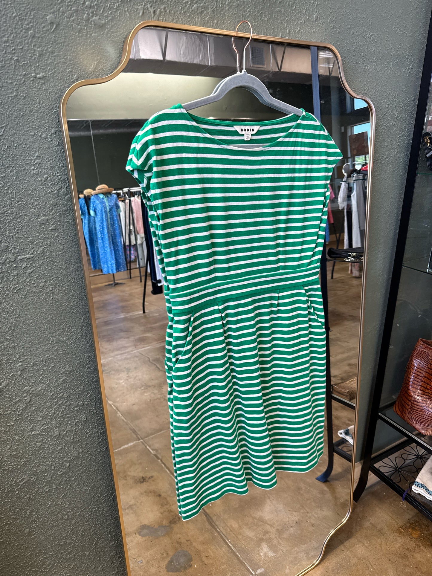 Boden Size 10P Green/White Dress