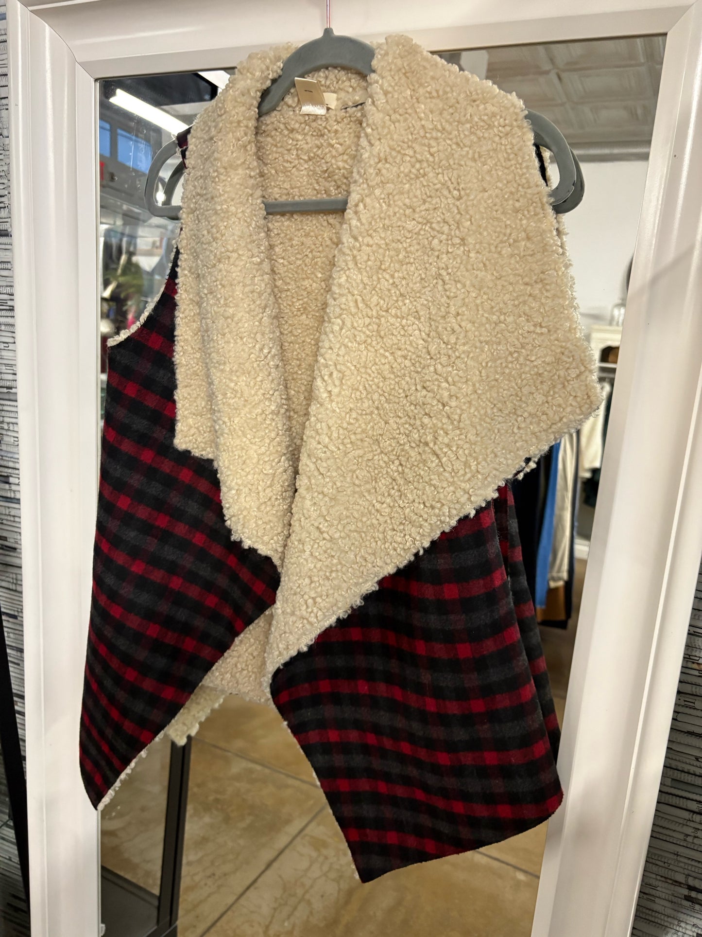 RUYI Size OS Cream/multi Checkered Vest