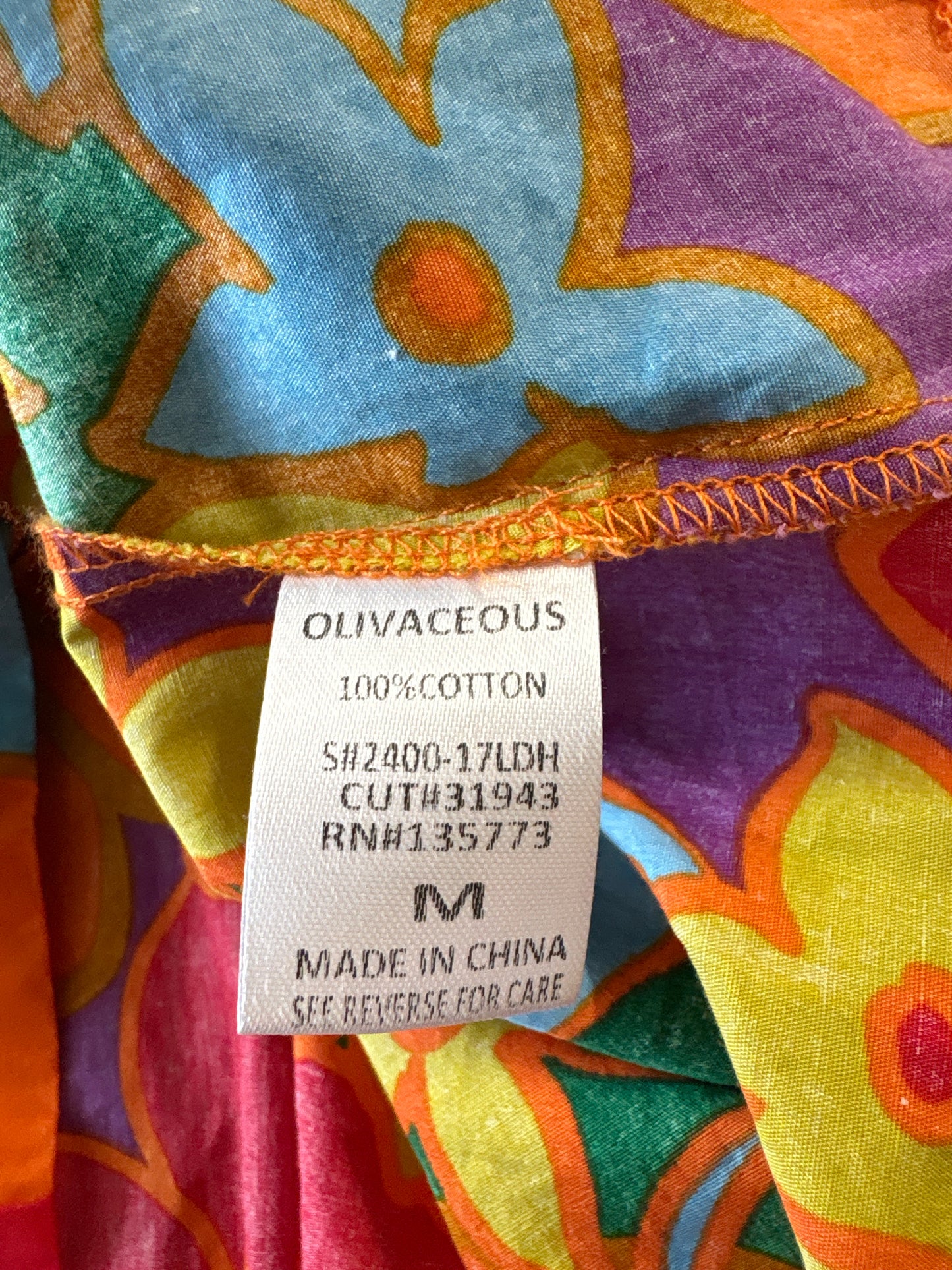 olivaceous Size M orange multi Floral Dress