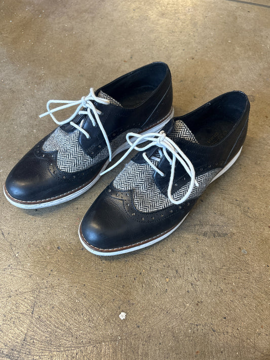 Cole Haan Shoe Size 7.5 B&W Chevron Loafers