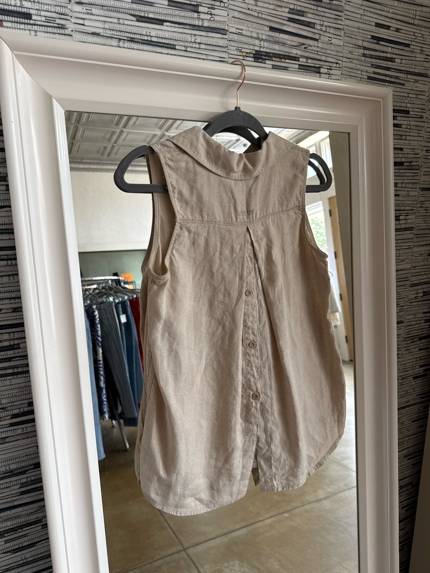 CALVIN KLEIN Size XS Tan Top