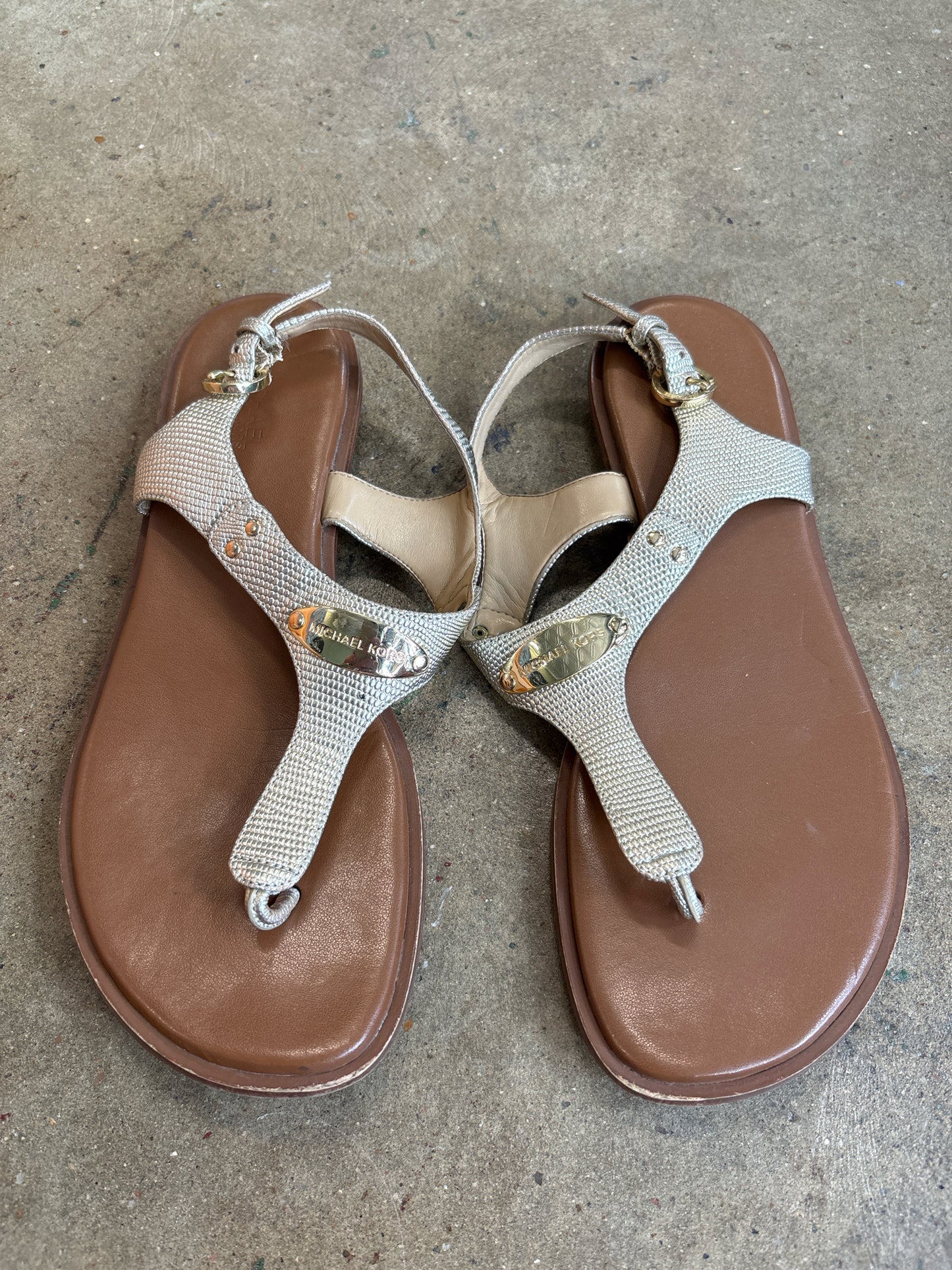 MICHAEL KORS Shoe Size 8 Gold/Brown Sandals