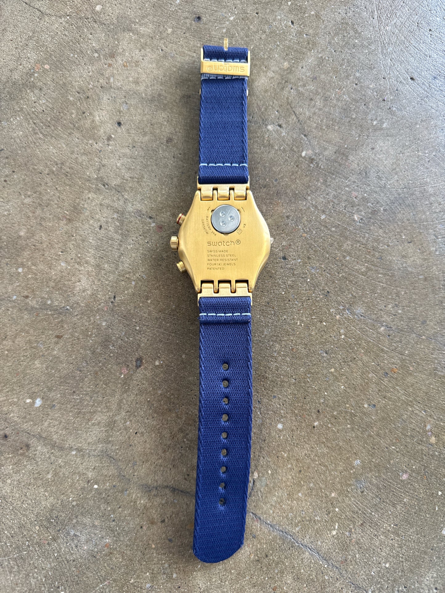 Swatch Blue/Gold Watch