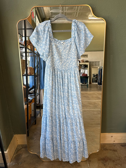 In Loom Size L blue and white Floral Dress