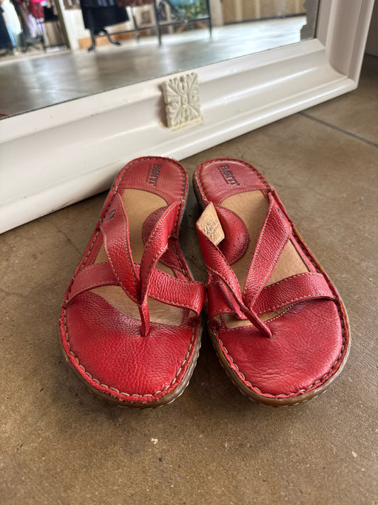 Born Shoe Size 9 Red Sandals