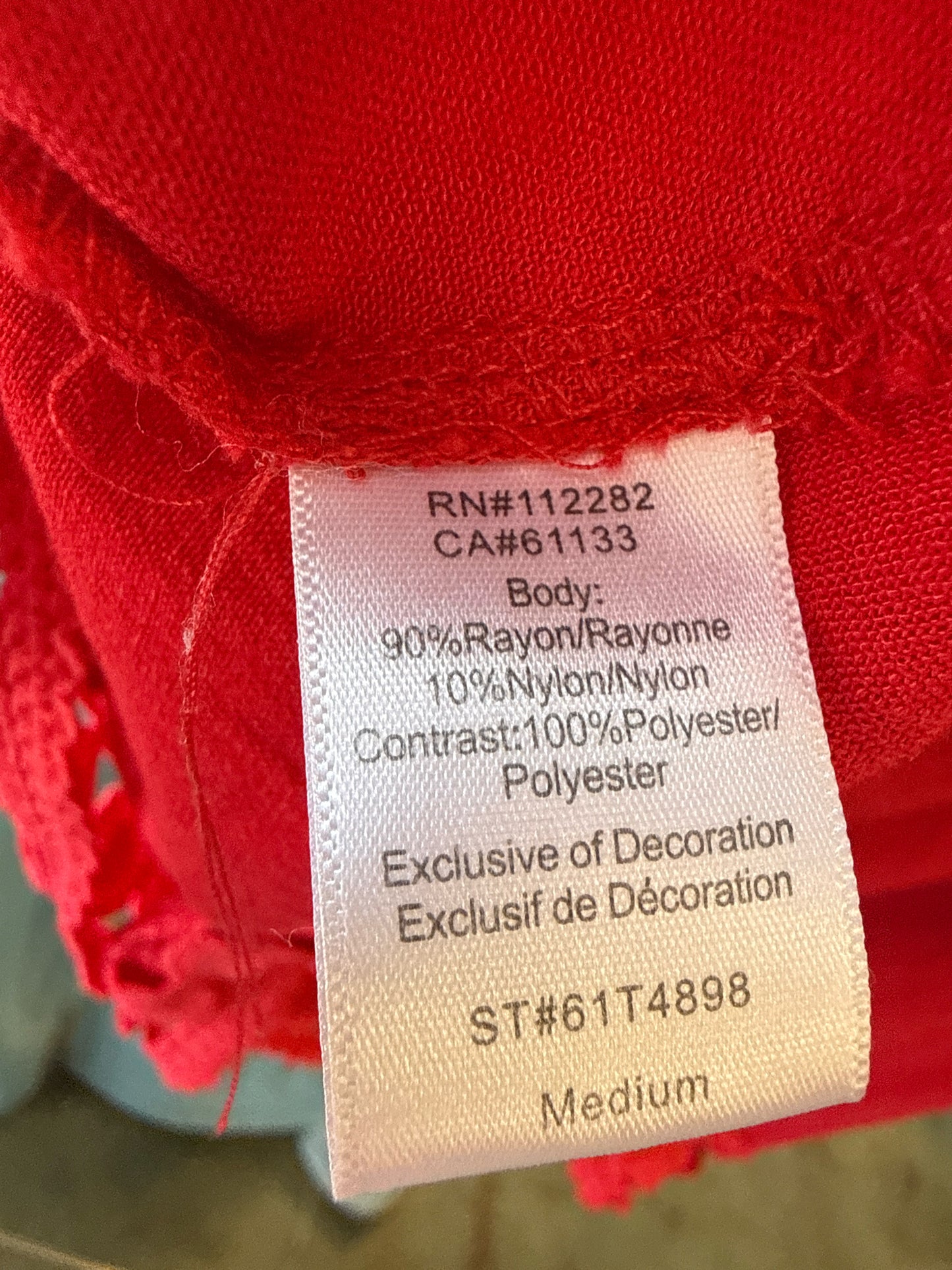 Greylin Size M Red Top