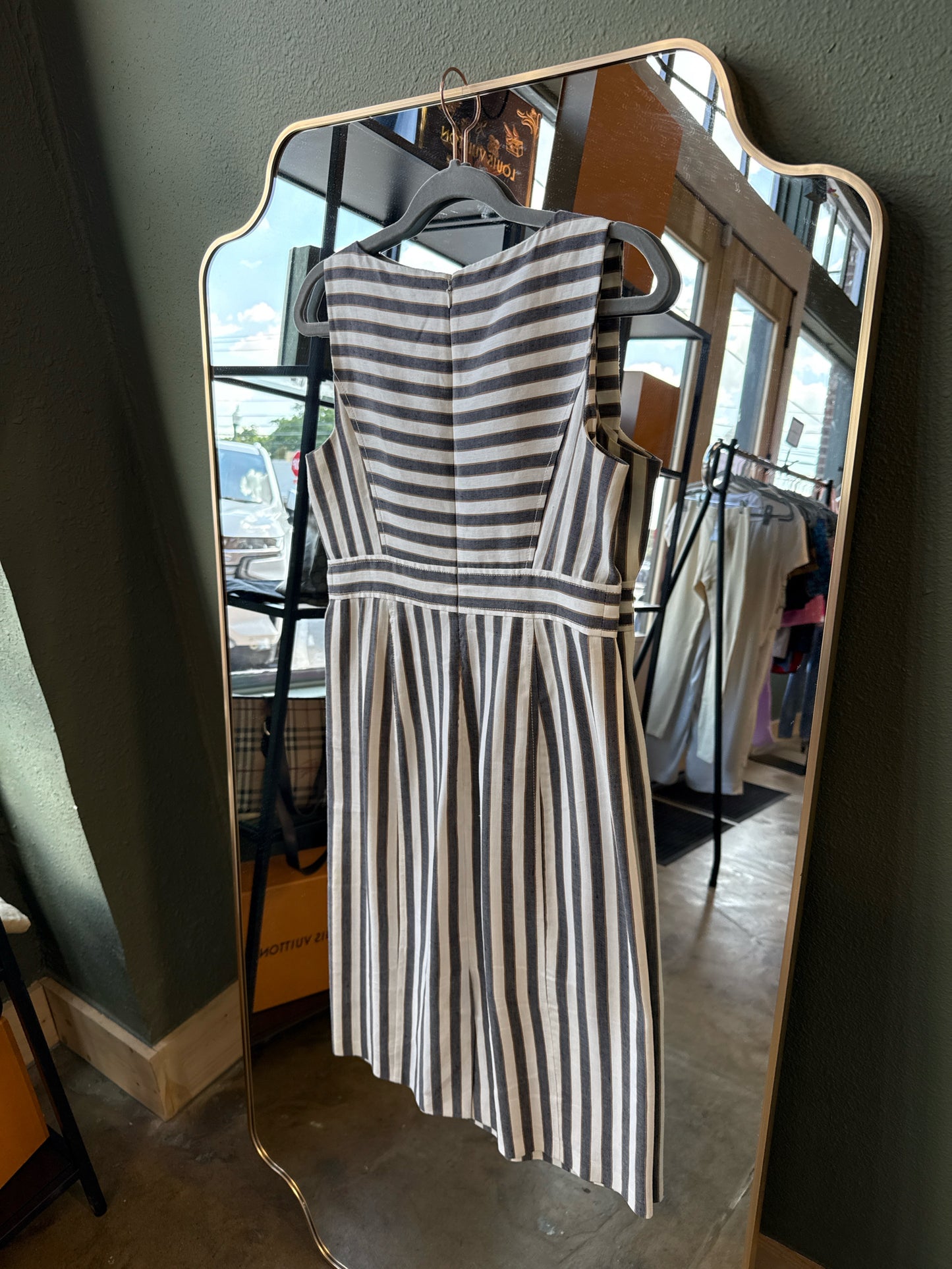 ANN TAYLOR Size 2 Cream/Gray Dress