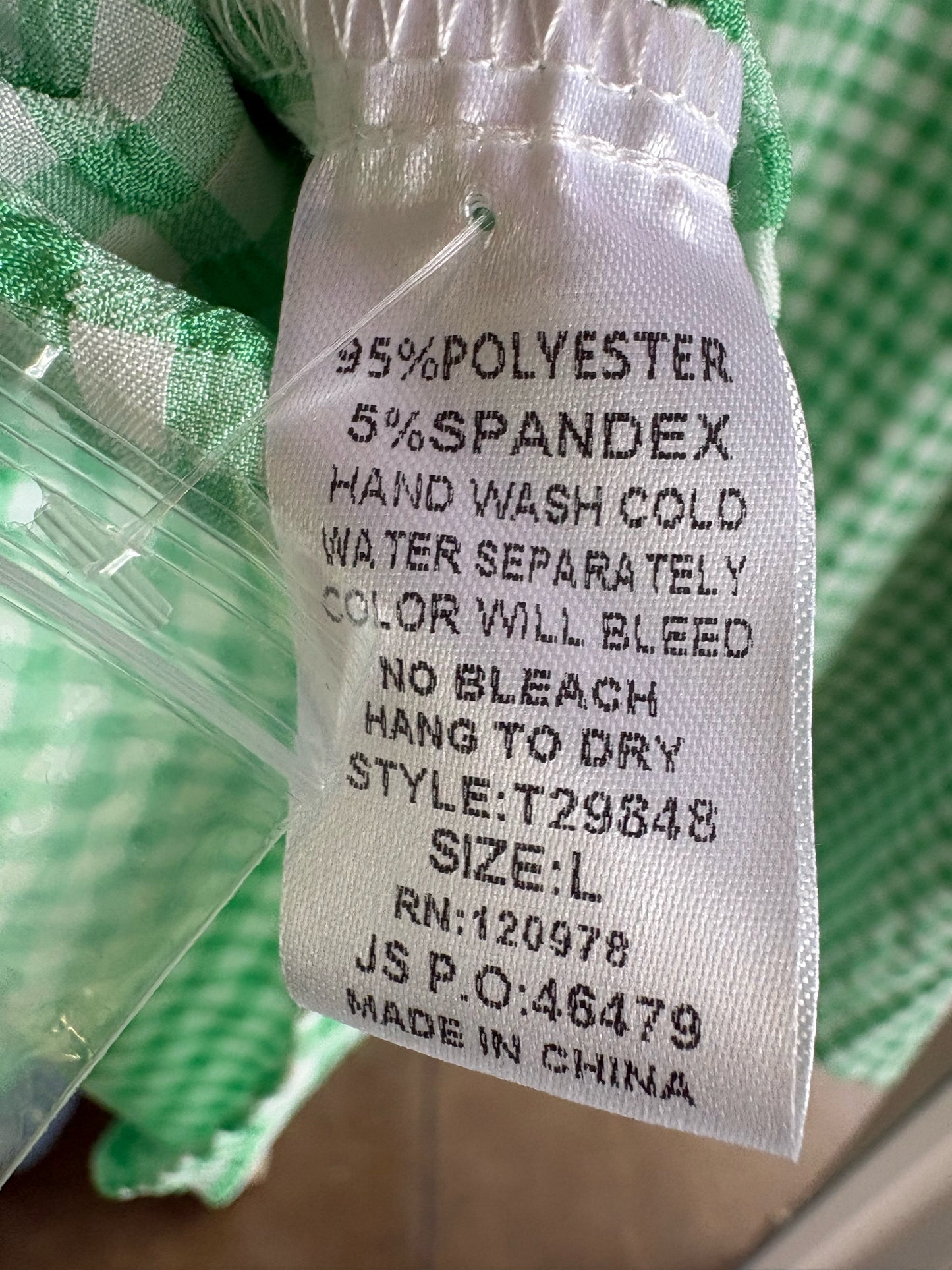 entro Size L Green/White Top