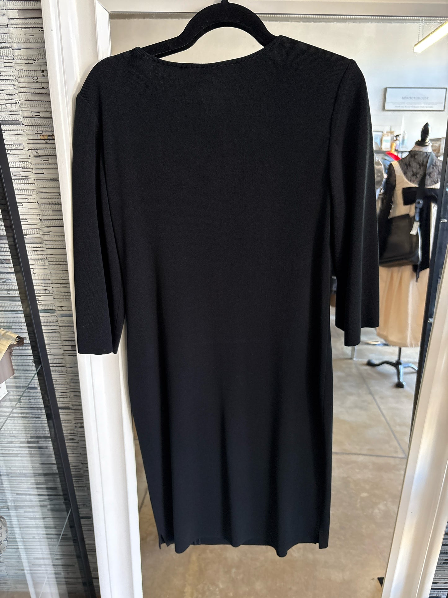 Ming Wang Size S Black Knit Dress