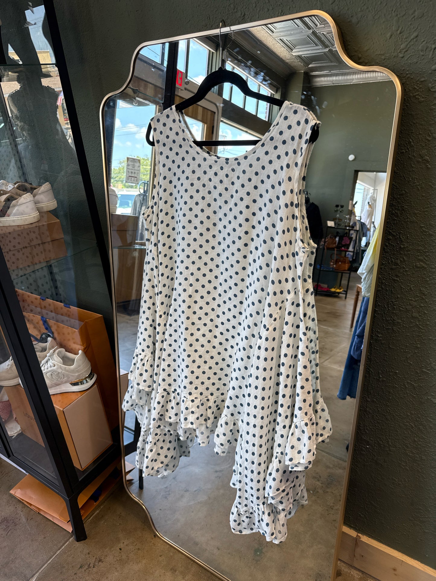 Hearts Desire Size L White/Blue Dress