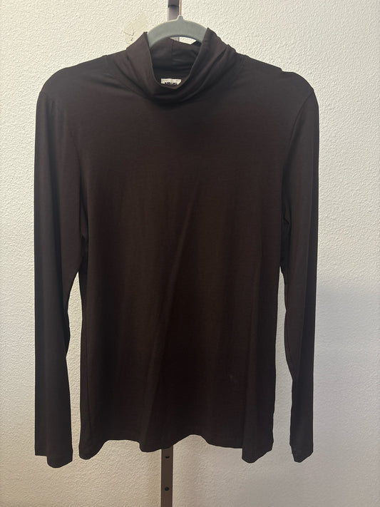 Anne Klein Size M Dark Brown Turtleneck Top