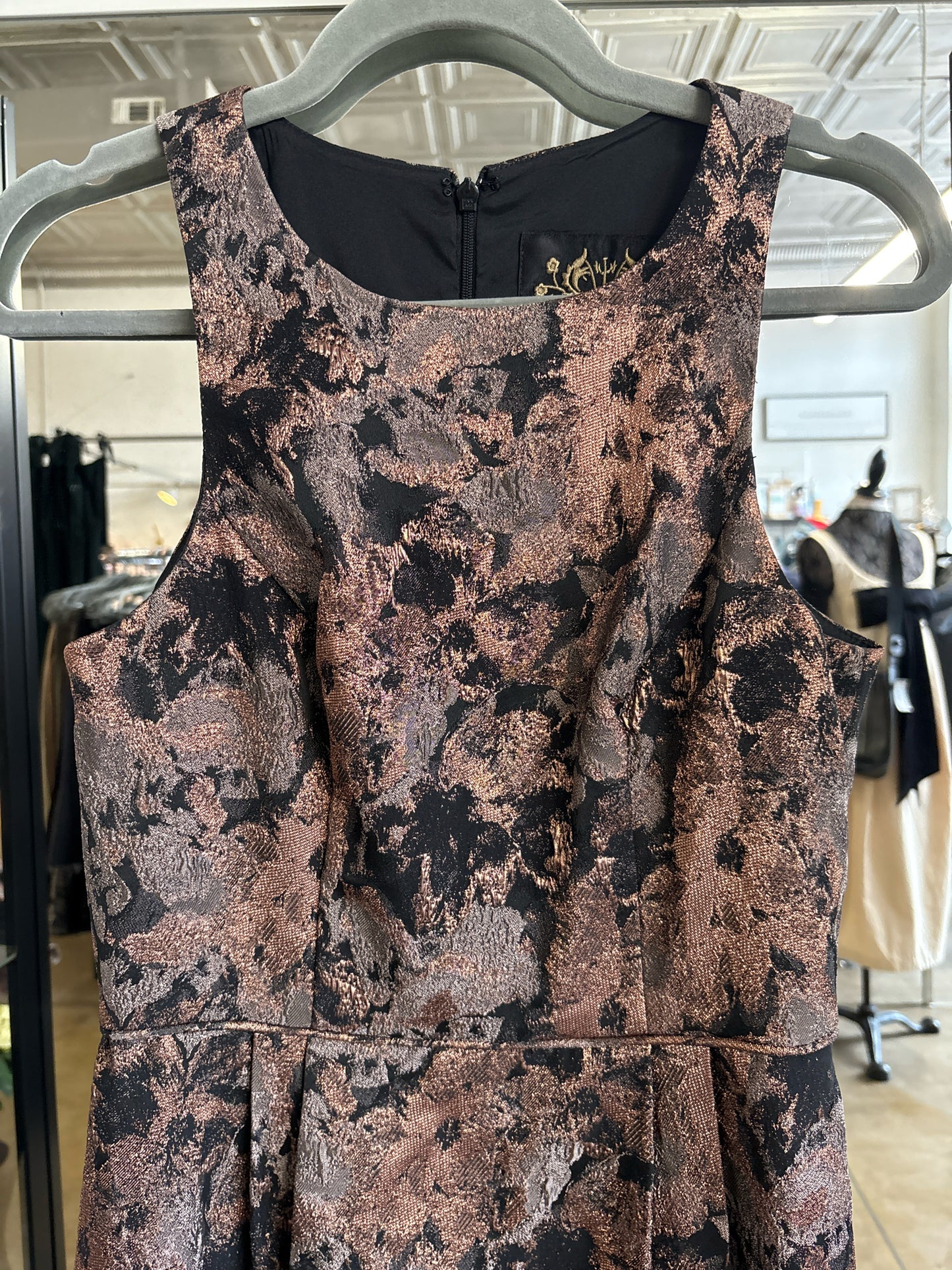 Johnny Was Size 6 Black/Multi speckled Dress