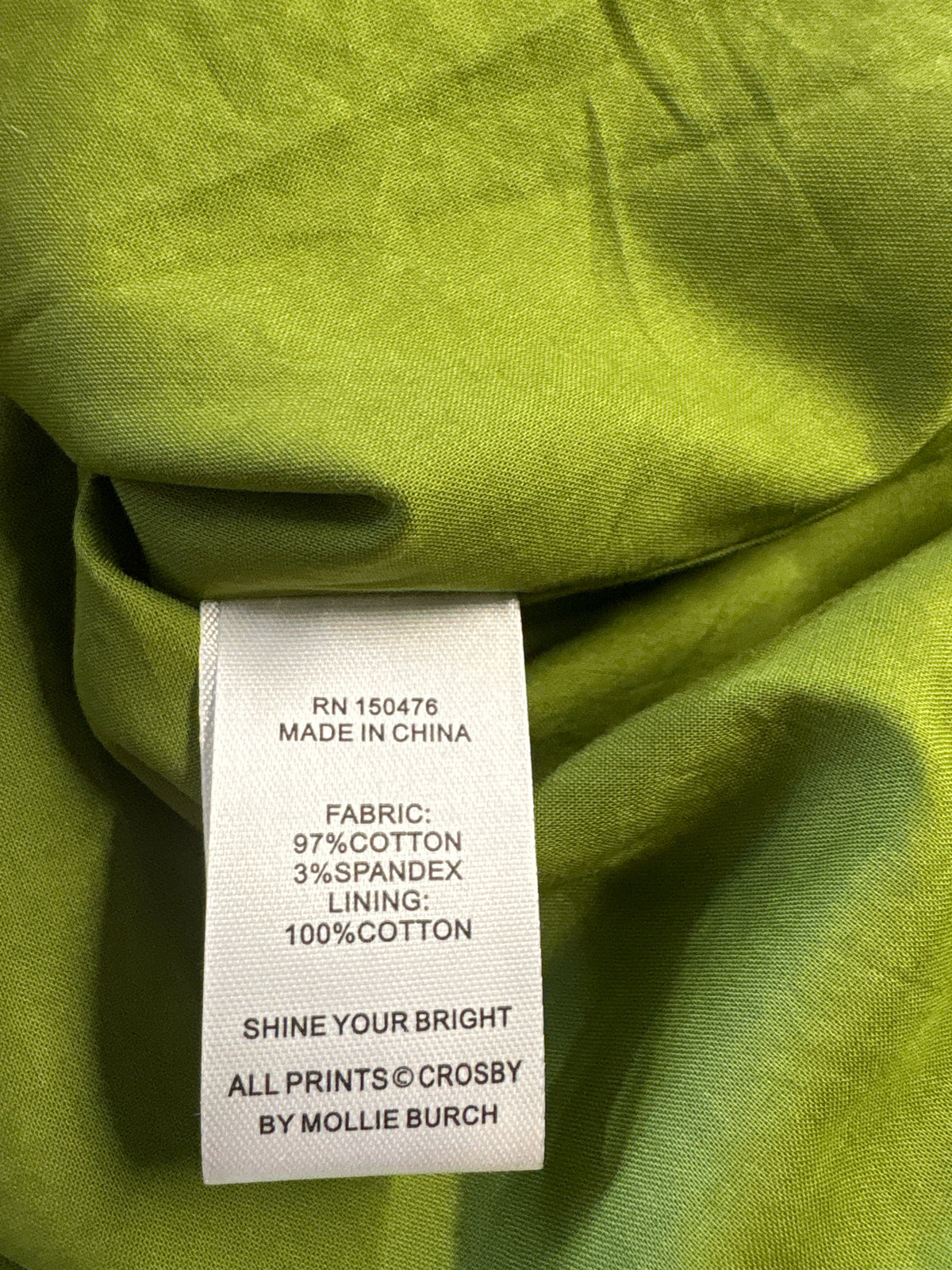 crosby Size M Green Top