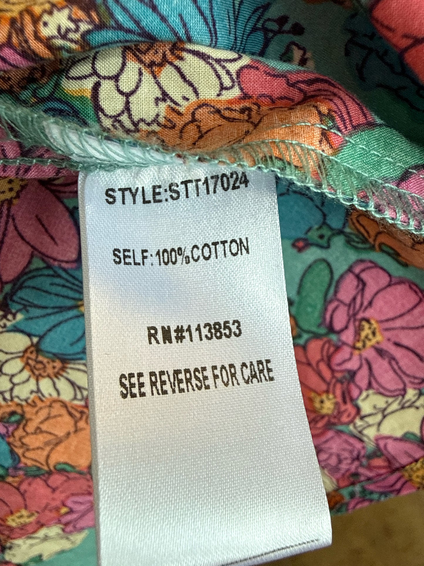 Sugarlips Size S Teal/Pink Top