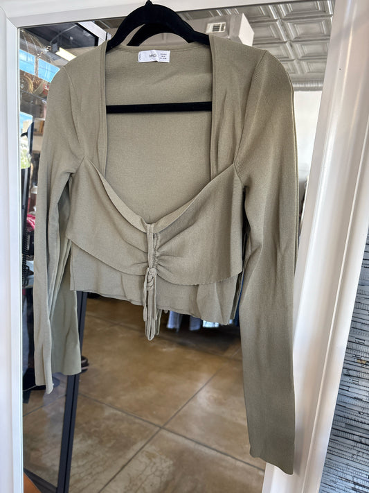MNG Size M Light Olive Long sleeve Top
