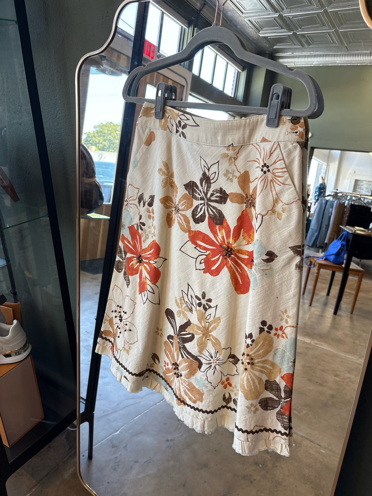 J Jill Size 2P Cream + brown Skirt