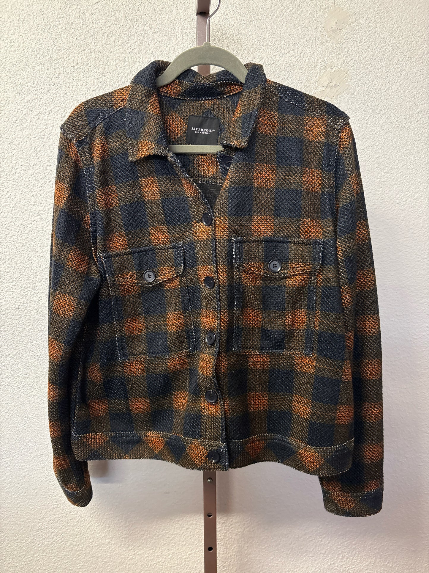 Liverpool Size L Blue/Multi Plaid Shacket