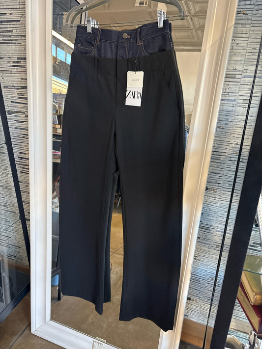 ZARA Size XS Black/Denim Pants