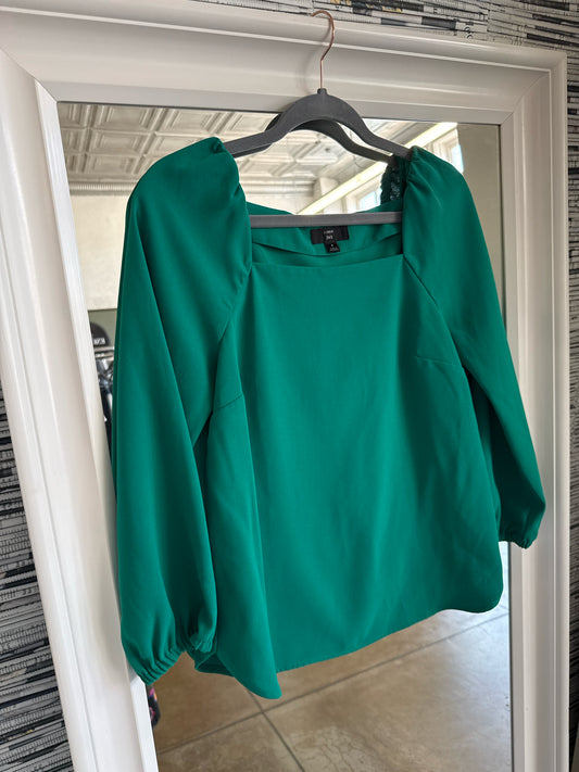 j crew Size 4 Green Top