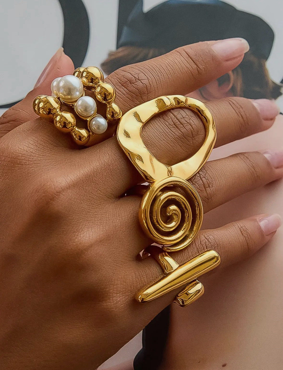 Flanerie Gold Statement Ring