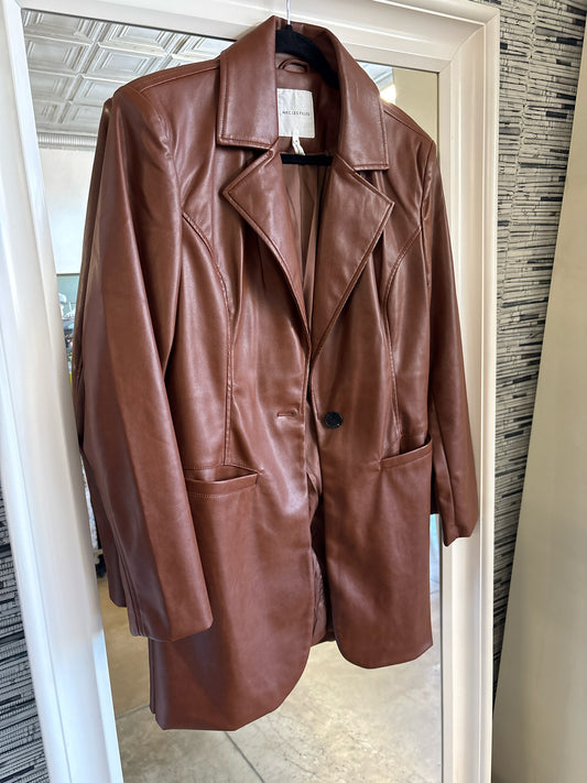 Avec Les Filles Size M Brown Leather Jacket