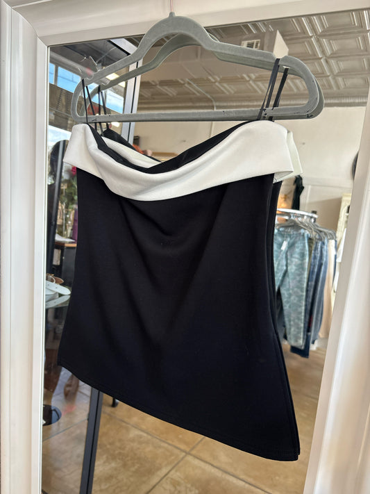 Emerson Lang Size L B&W strapless Top