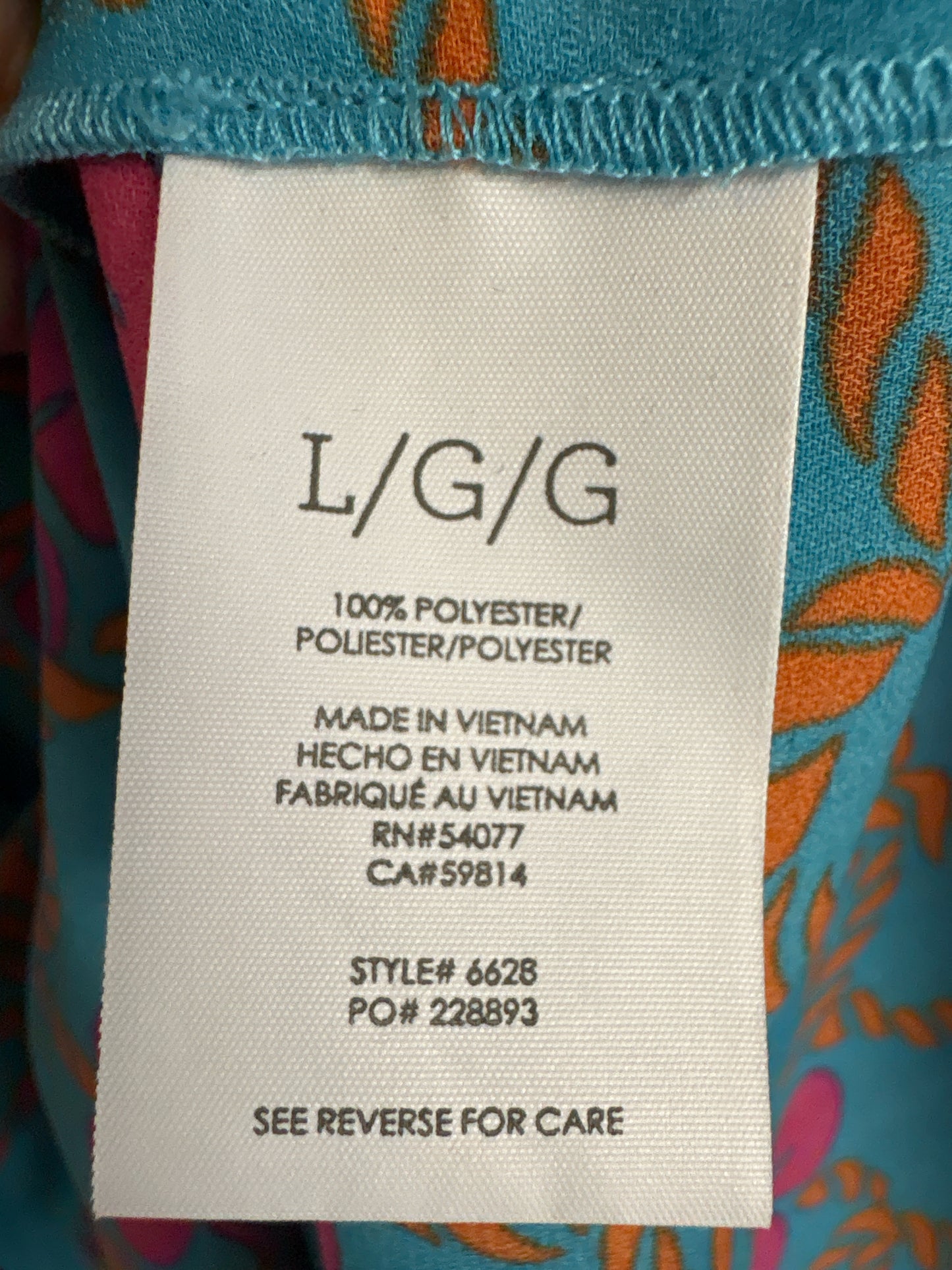 Cabi Size L Turquoise Multi Top