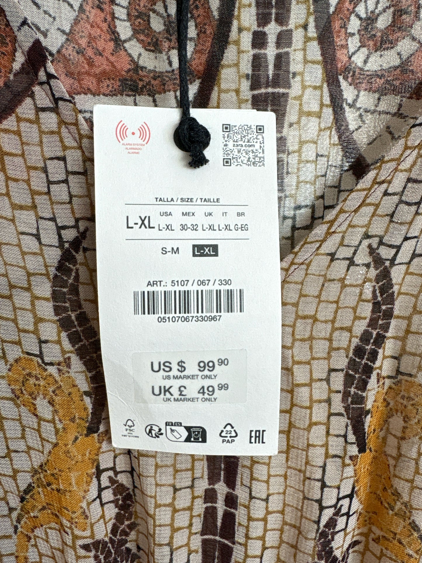 ZARA Size L/XL Tan Dress