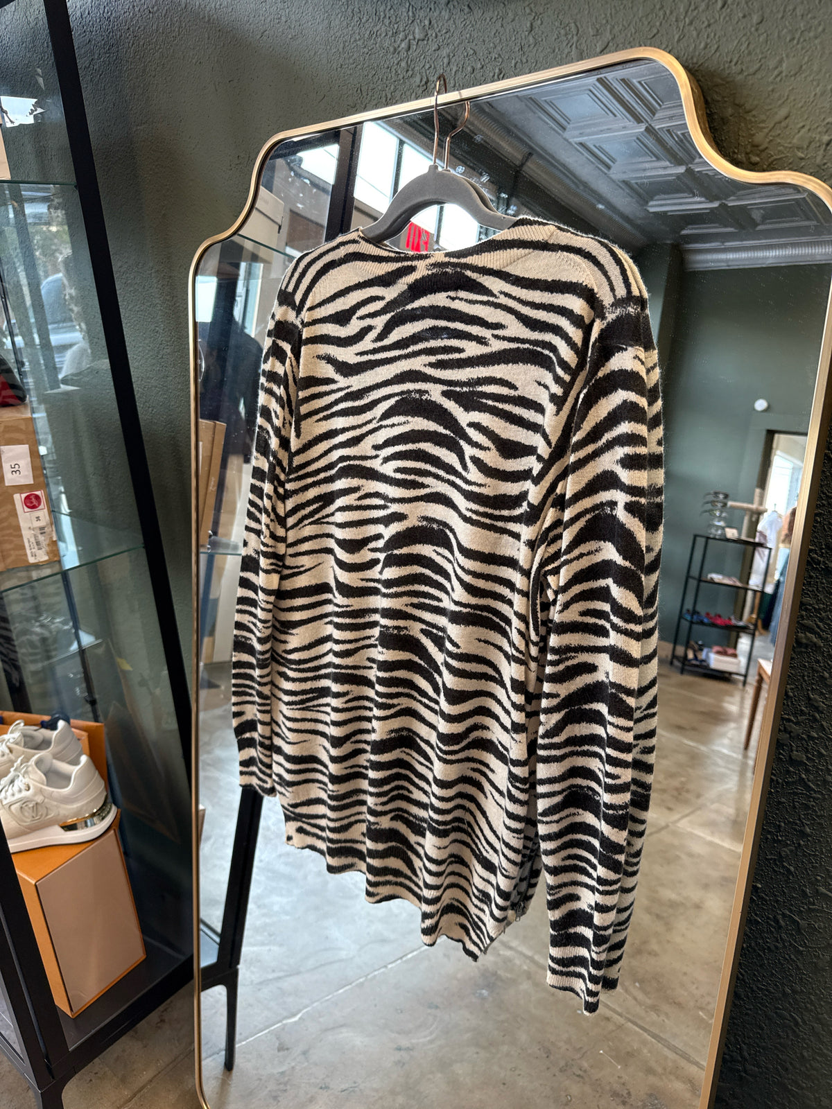 olivaceous Size S Zebra Sweater