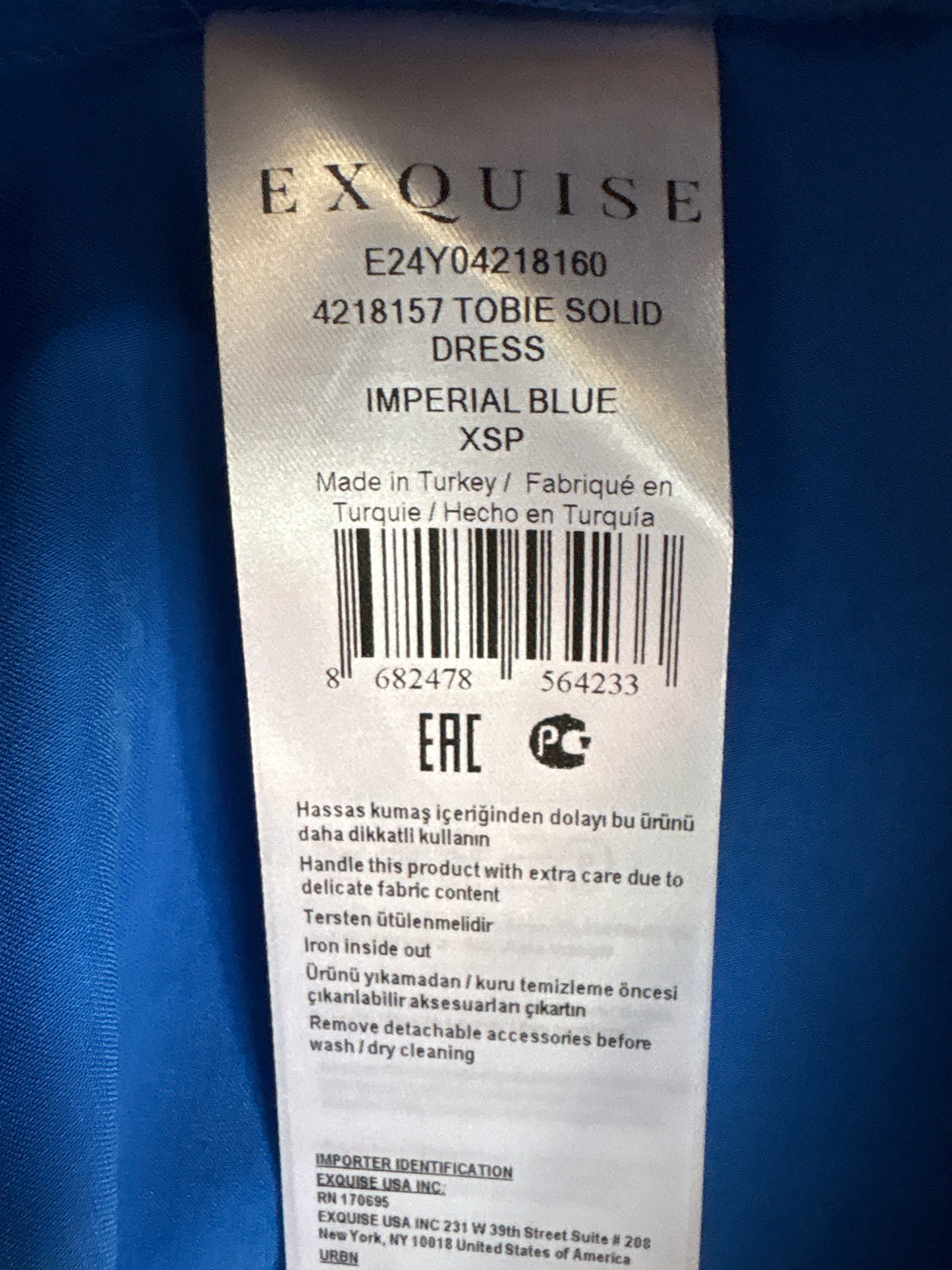 Exquise Size XSP Blue Dress