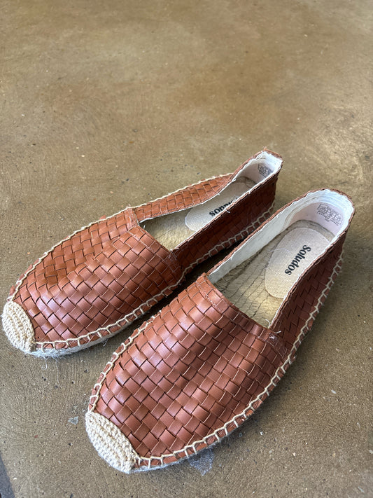Soludos Shoe Size 7/7.5 Brown Woven Flats