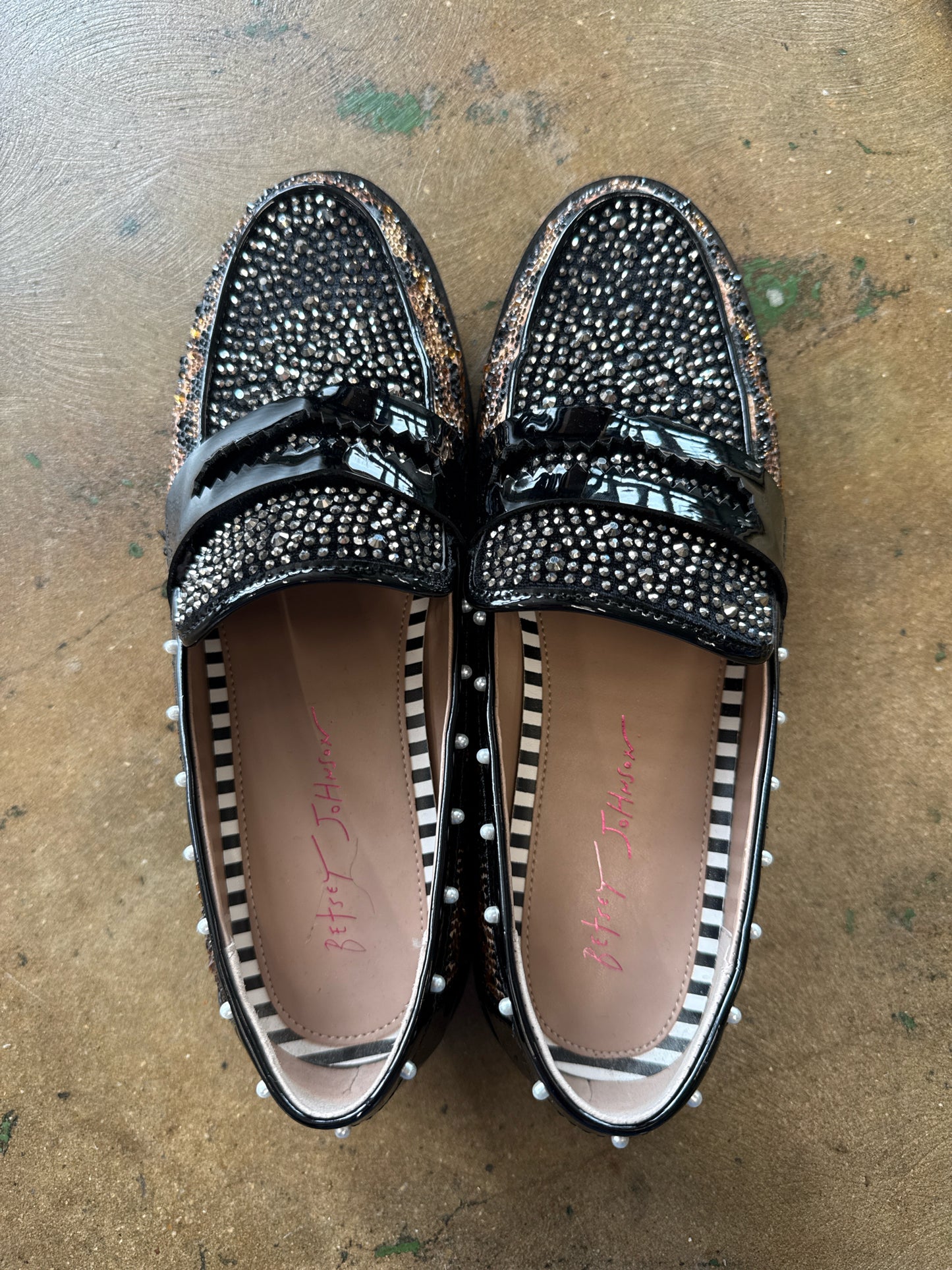 Betsey Johnson Shoe Size 9 Black/Brown Loafers