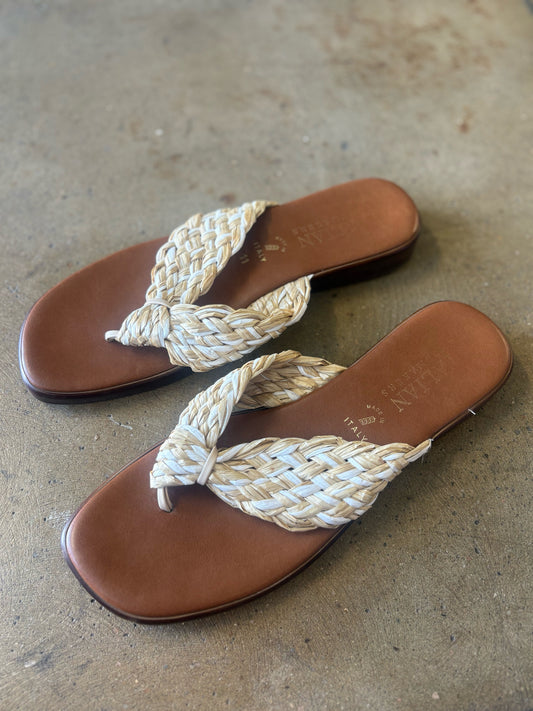 Italian Shoemakers Shoe Size 11 Tan/Multi Woven Sandals