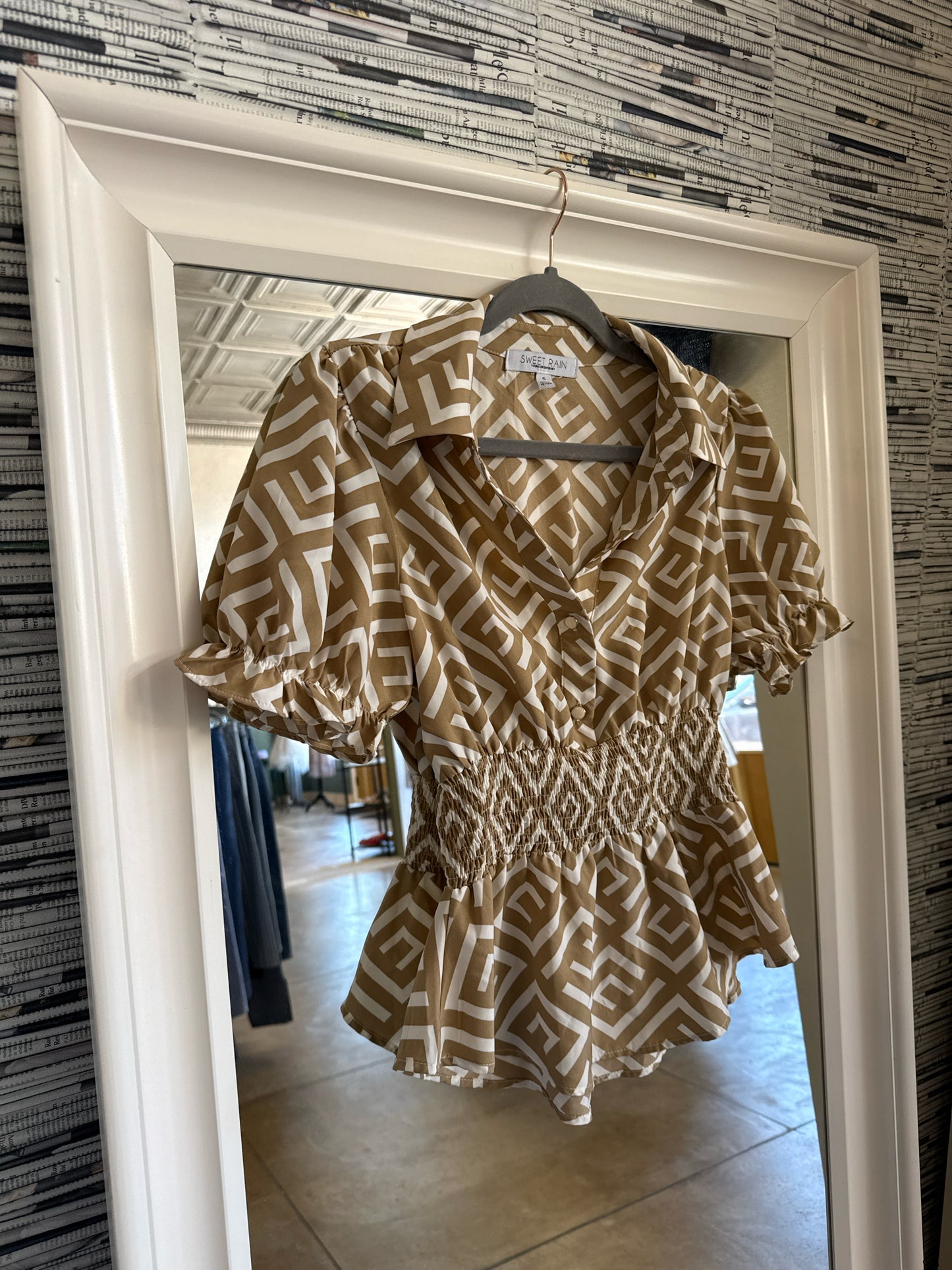 Sweet Rain Size S Brown Top