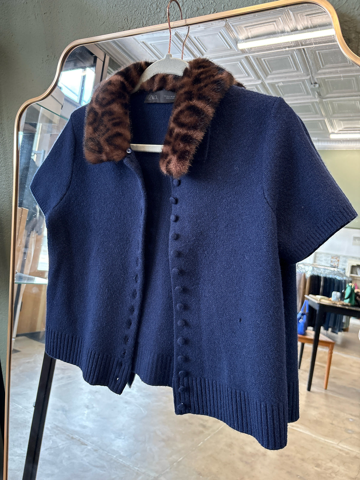 ZARA Size L Navy Sweater