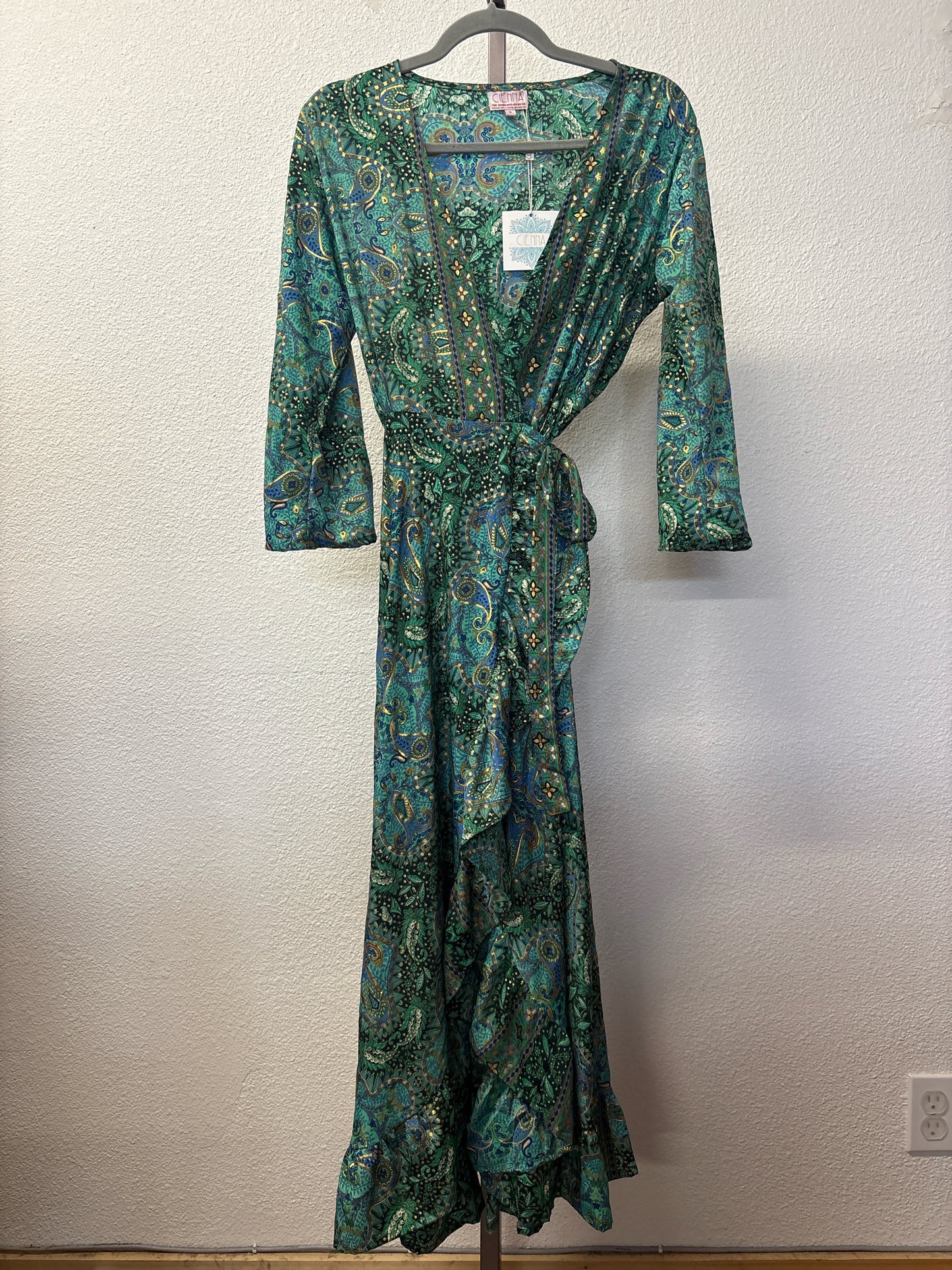Cienna Size S Turquoise/Multi Paisley Dress