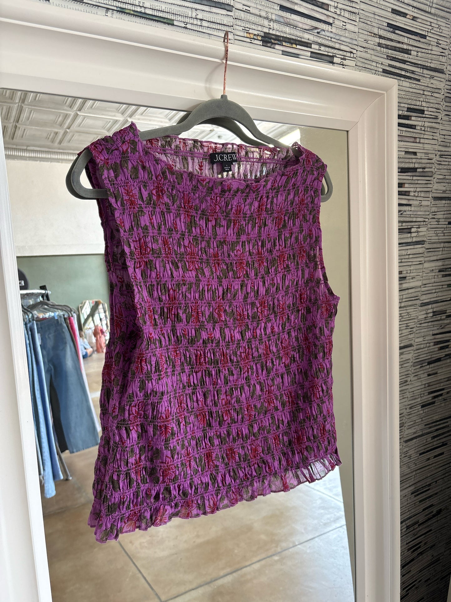 J. CREW Size L purple multi Top
