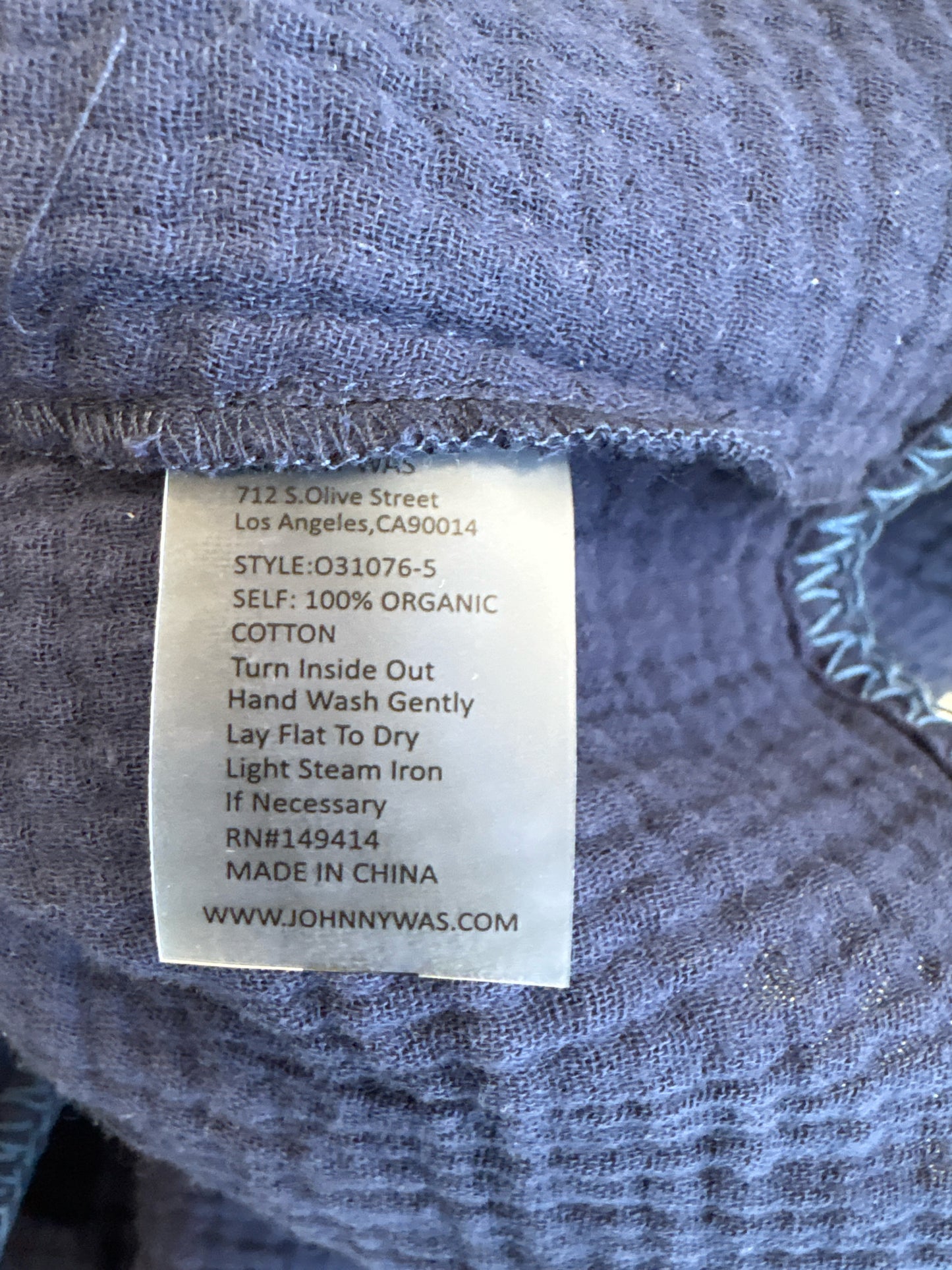 Johnny Was Size XS Navy Top