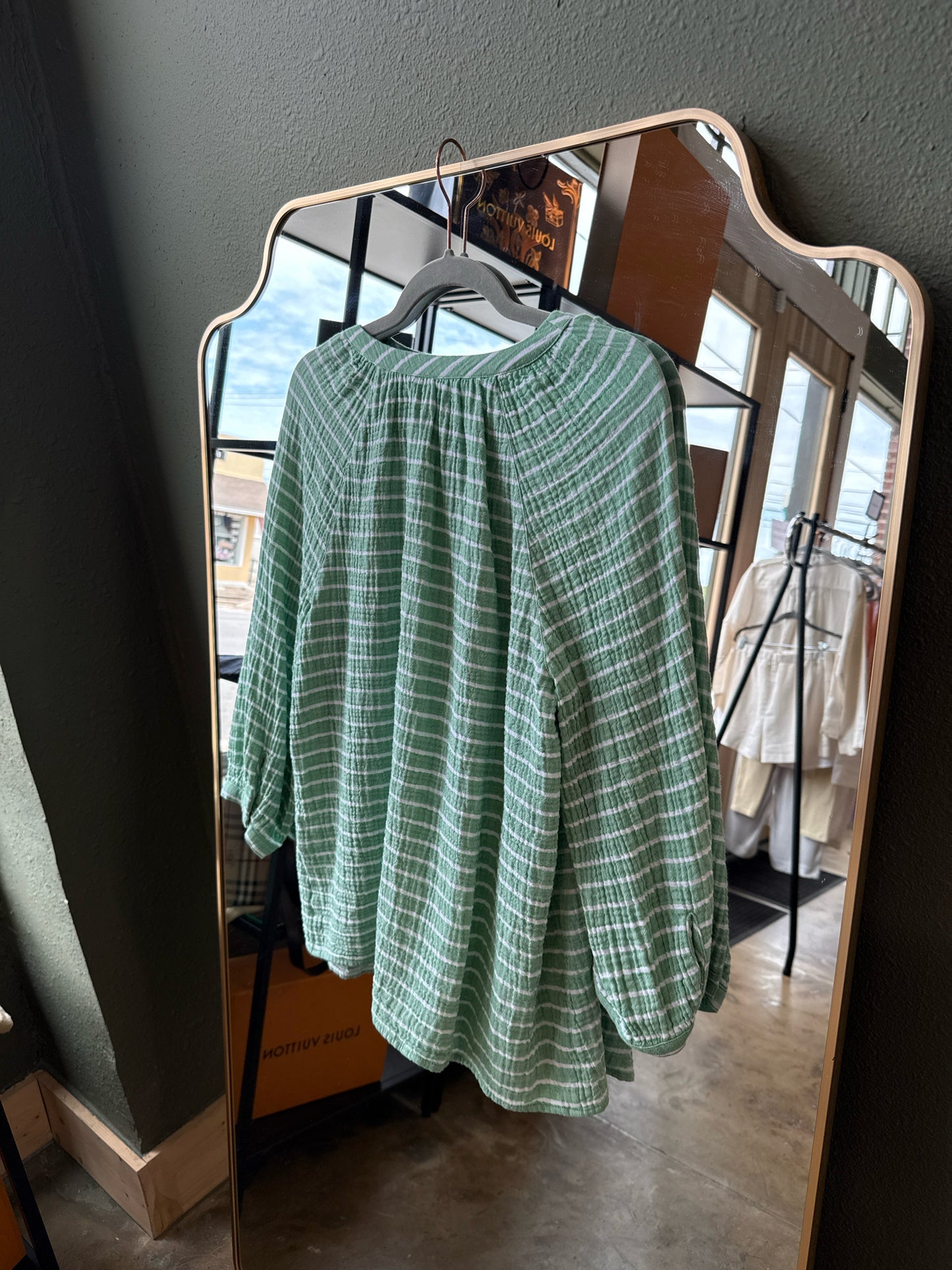 J Jill Size M Green/White Top