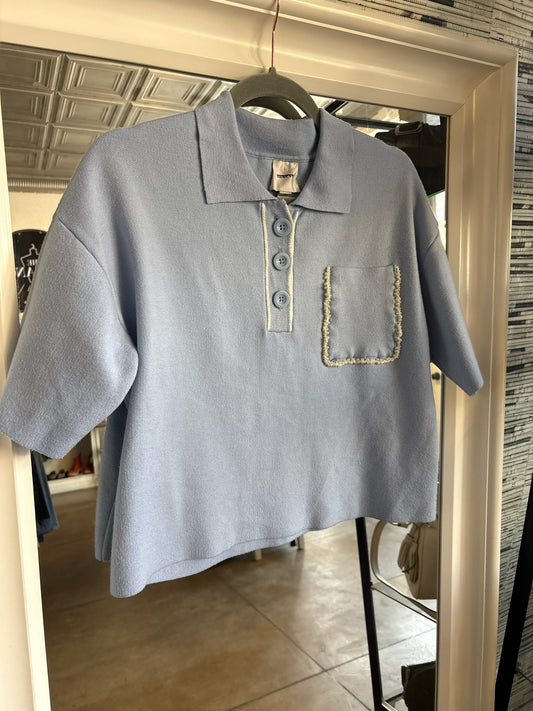 Maeve Size XS Light Blue Knit Top