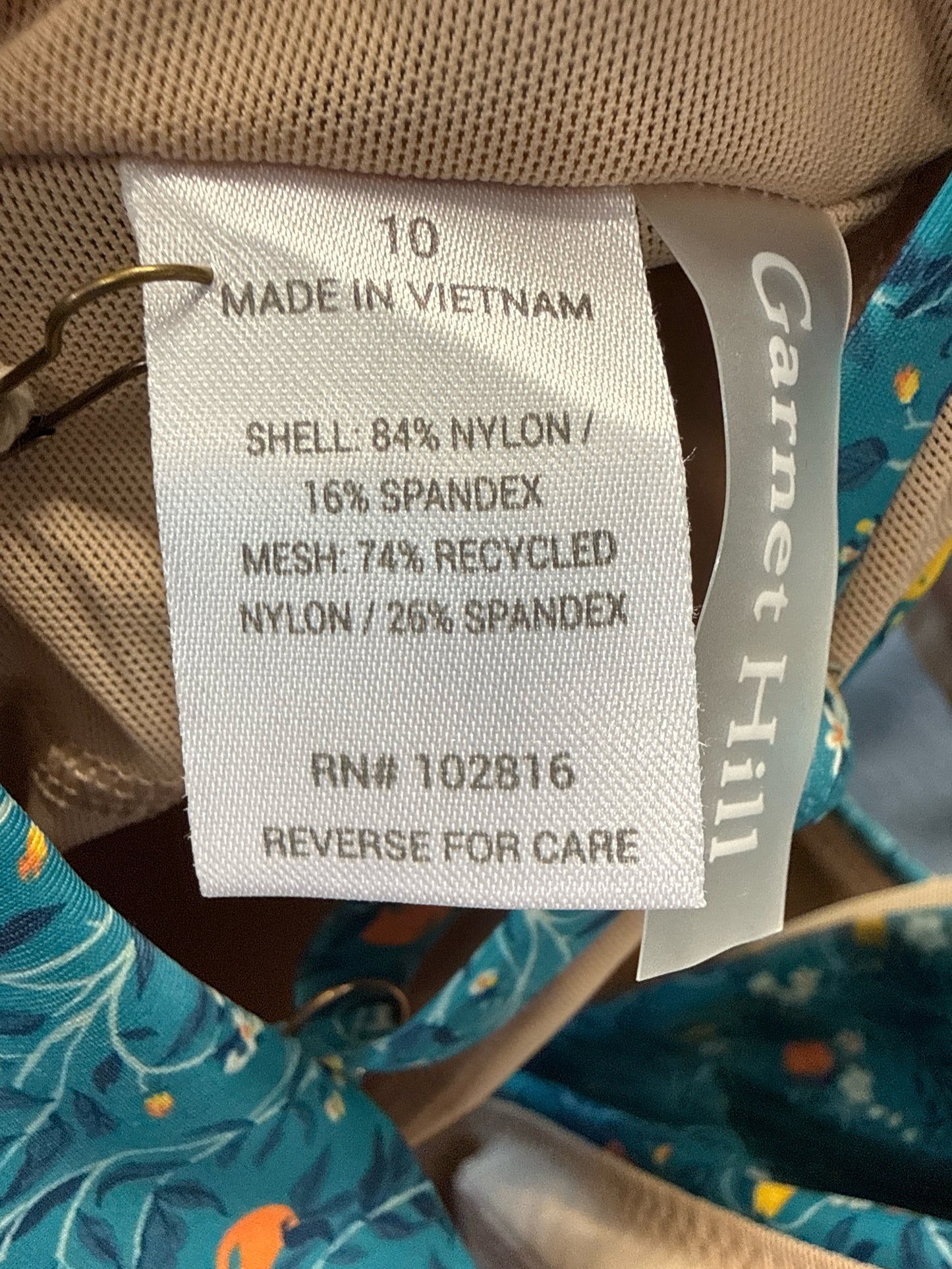 Garnet Hill Size 10 Teal Swimwear