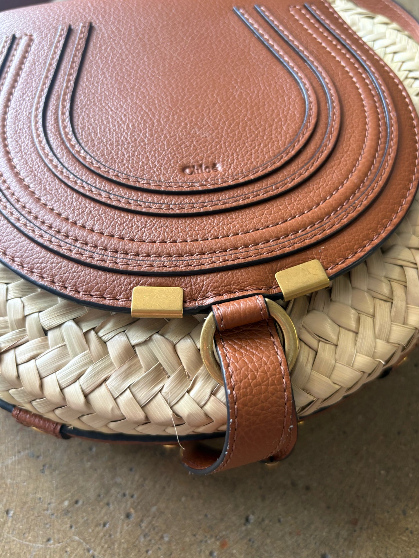 Chloe Cream/Tan Raffia Luxury